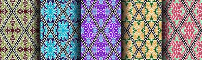 traditional ethnic pattern abstract bundle set vector