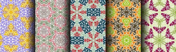 traditional ethnic pattern abstract bundle set vector