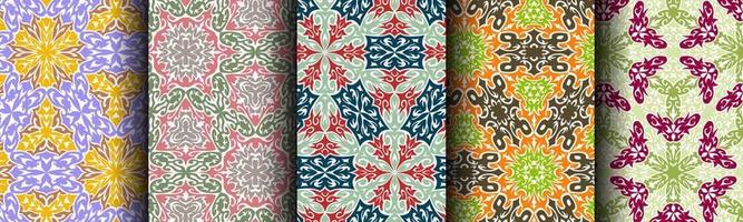 traditional ethnic pattern abstract bundle set vector