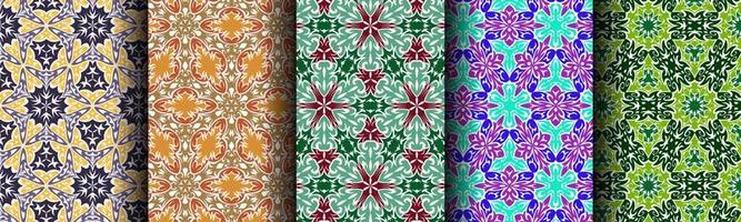 traditional ethnic pattern abstract bundle set vector