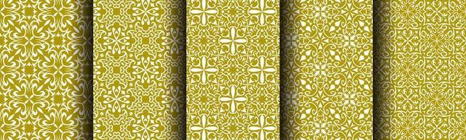 traditional pattern gold abstract bundle set vector