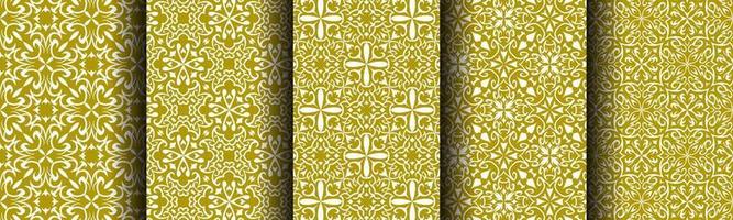 traditional pattern gold abstract bundle set vector