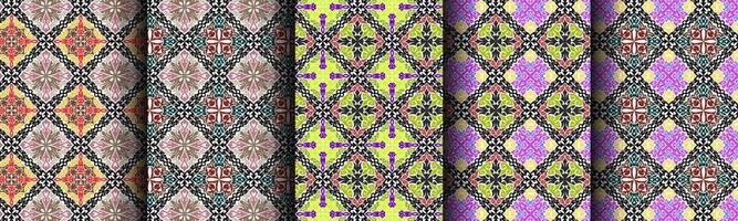 traditional ethnic pattern abstract bundle set vector