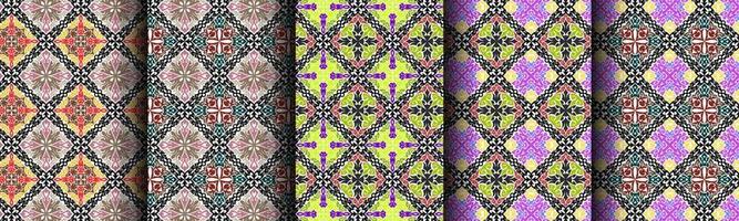 traditional ethnic pattern abstract bundle set vector