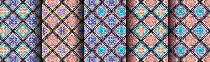 traditional ethnic pattern abstract bundle set vector