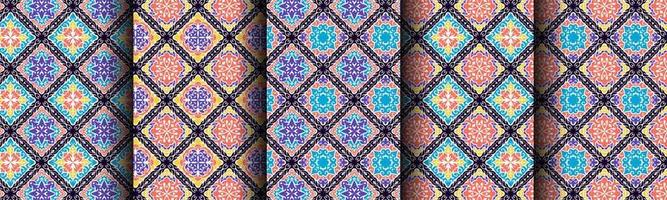 traditional ethnic pattern abstract bundle set vector