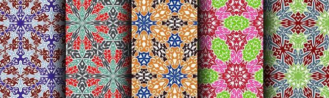 traditional ethnic pattern abstract bundle set vector