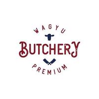 Butcher Shop and Butchery Vintage Logo Concept vector
