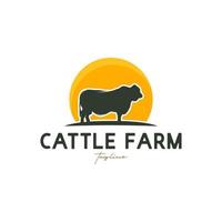 Cattle Farm Logo Design Stock Vector