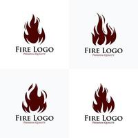 colección de diseño de logotipo en llamas calientes vector