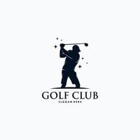 vector de diseño de logotipo de jugador de golf