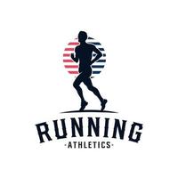 Ilustración de vector de diseño de logotipo de deporte de hombre corriendo