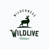 Expedition adventure wild deer logo vector