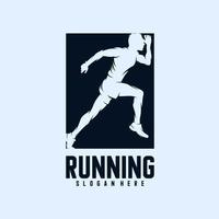 diseños de logotipo de silueta de hombre corriendo vector