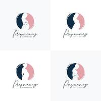 conjunto de plantilla de vector de diseño de logotipo de embarazo