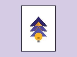 impresión en lienzo, con un tema de geometría abstracta y una mezcla de colores amarillo y morado. adecuado para decorar paredes y otras necesidades de plantilla de diseño. vector