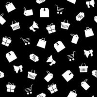 Black friday icons set on black background vector