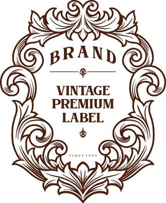 Calligraphy Badge Floral Ornate Silhouette