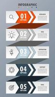 Infographic template with the image of 5 rectangles vector