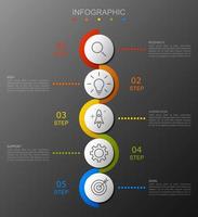 plantilla infográfica con la imagen de 5 rectángulos vector