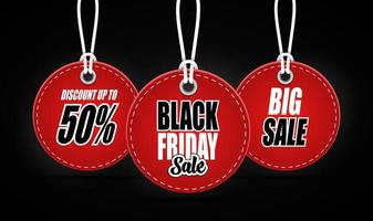 Black Friday sales tag vector