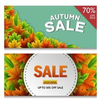 Autumn sale banners vector