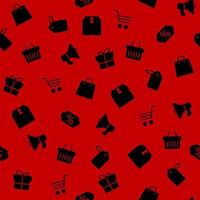 Black friday icons set on red background vector