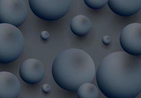 Abstract 3D Sphere Cluster Realistic Bubbles Shape Dark Grey Background with Copy Space for Text vector