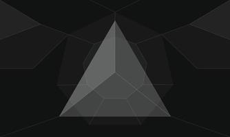 Black background abstract geometric composition lines and triangles vector