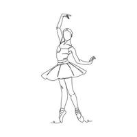 continuous line illustration of ballet dancer vector