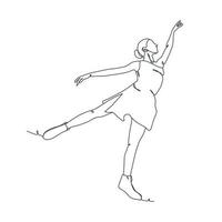 continuous line illustration of ballet dancer vector