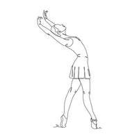 continuous line illustration of ballet dancer vector