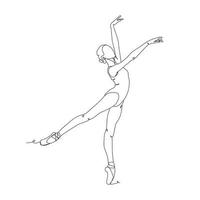 ilustración de línea continua de bailarina de ballet vector