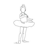 continuous line illustration of ballet dancer vector