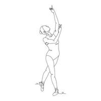 continuous line illustration of ballet dancer vector