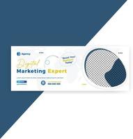 New Marketing agency business social media post template design vector