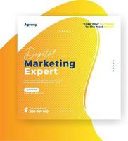 New marketing agency business social media post banner template design vector