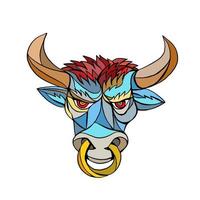 Angry Bull Head Mosaic vector