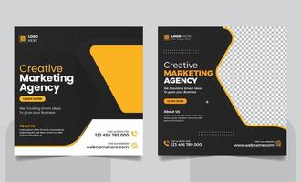 Digital Marketing Agency Online Webinar Social Media Post Set , Corporate Business Promotion Social Media Web Banner, Square Flyer Design Template vector