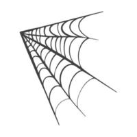 Vector Spider web icon drawn in one line on white for halloween.