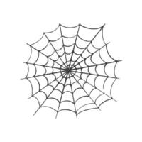 Vector Spider web icon drawn in one line on white for halloween.