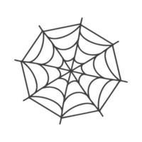 Vector Spider web icon drawn in one line on white for halloween.