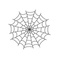 Vector Spider web icon drawn in one line on white for halloween.