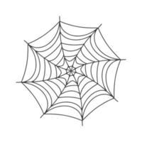 Vector Spider web icon drawn in one line on white for halloween.