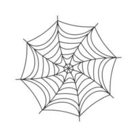 Vector Spider web icon drawn in one line on white for halloween.