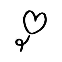 Vector black hand drawn heart icon.