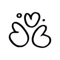 Vector black hand drawn heart icon.