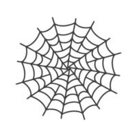 Vector Spider web icon drawn in one line on white for halloween.