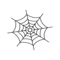 Vector Spider web icon drawn in one line on white for halloween.