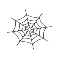 Vector Spider web icon drawn in one line on white for halloween.